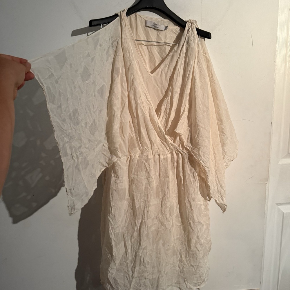 Robert Rodriguez Size‎ 6 Silk Dress Ethereal Delicate Cream Color Kimono Resort